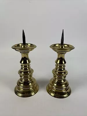 $89.99 • Buy Pair Va Metalcrafters Brass Candlestick Candle Holders Spike Pricket 10  / 7.5 