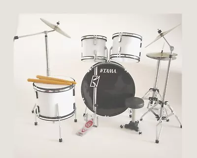 RGM427 Lars Ulrich White Tama Miniature Drum Kit • £29.97