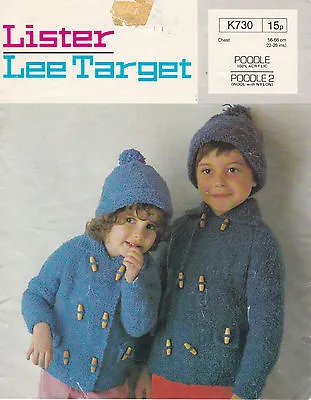 £1.99 • Buy Vintage  LEE TARGET Knitting Pattern Girl & Boys Duffle Coat & Hat POODLE 22-26 