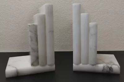 Vintage Italy Hand Made Heavy Marble Bookends Decor • $30