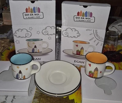 Set 4 Tazzine Caffè Egan - Theme 7 Nani Disney, Porcellana 80 Ml, Con Portatazzine Metal - Foto 6