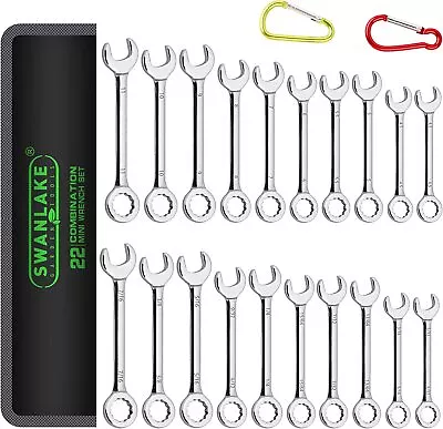 22pc Mini Wrench Set Metric SAE Ignition Spanner Open & Box End Small Equipment • $16.99