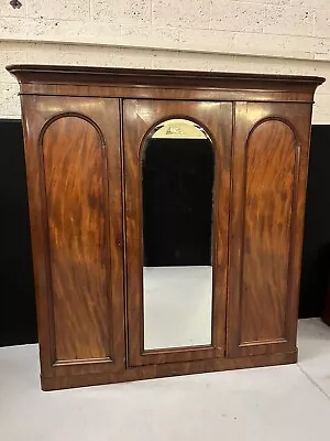 £695 • Buy Antique Victorian Mahogany Triple Linen Press/Compactum Wardrobe *can Deliver