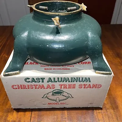 $125 • Buy Vintage Cast Iron Christmas Tree Stand Holiday Cast Aluminum Model 500 W/Box
