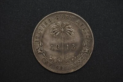 £3.48 • Buy British West Africa Km#12 1913 1/- Silver Coin VF+ With 0.1682oz ASW (v120)