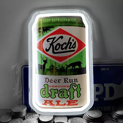 Koch's Deer Run Draft Ale Neon Sign Light Bar Club Shop Wall Decor 12 X7  H4 • $49.99