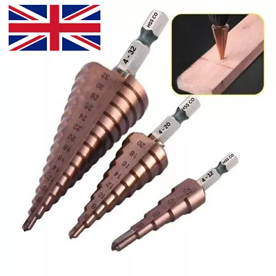 M35 HSS Cobalt Cone Step Drill Bit Titanium Coated Hole Cutter For Metal Wood • £6.29