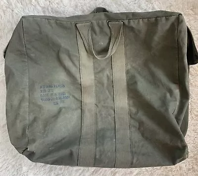 Genuine US Military Vintage Flyers Kit Cargo Parachute Bag Canvas Green • $16.95