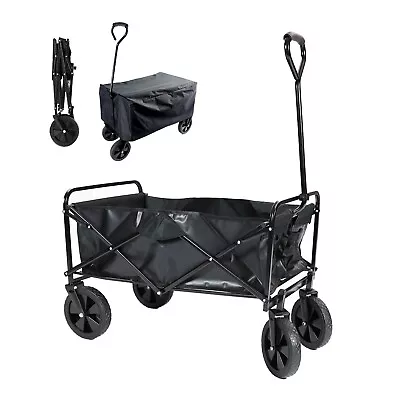 Foldable FOLDING Trolley Beach Camping Festival Cart 4 Wheeled Wagon WITH COVER • £49.95