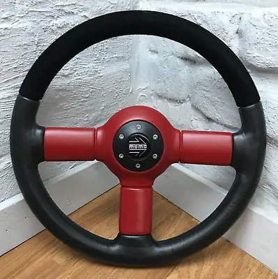 Genuine Momo F35 Suede And Leather 350mm Steering Wheel. Dated 1994. Superb! 7C • $516.41