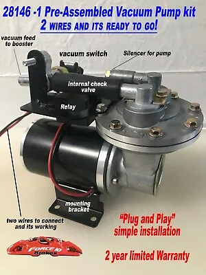 $201.75 • Buy Electric Premium Vacuum Pump Kit Fully Assy For Brake Booster 12 Volt 18 To 26 
