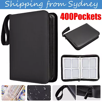 400 Cards Binder 4 Pocket Zip Trading Card Album Folder Case Collectors AU NEW • $19.75
