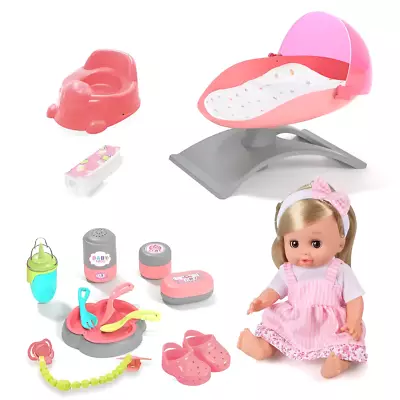 Baby Doll Toy Sets With Accessories Feeding Bedtime With Sound And Hair And More • £19.99