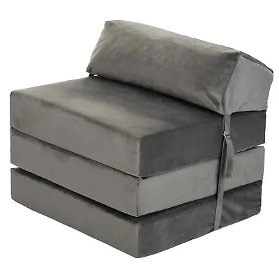 £79.97 • Buy Velvet Fold Out Single Sofa Bed Futon Zbed Foam Filled Folding Chair Mattress