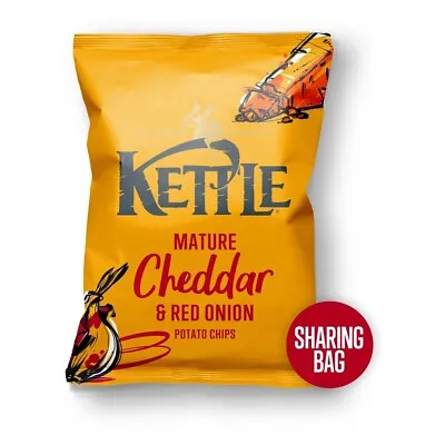 1 X KETTLE Chips Mature Cheddar & Red Onion Sharing Crisps Snacks 130g • $9.39