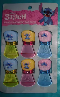 Disney Stitch Hello Spring 6 Pack Magnetic Chip Bag Clips • $13.95