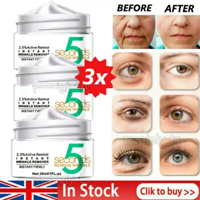 3X 5 Seconds Wrinkle Remove Instant Face Cream Skin Tightening Anti-Aging Serum • £9.95