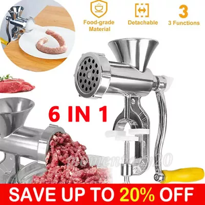 Manual Meat Grinder Heavy Duty Hand Operated Mincer.Sausage Maker Machine UK Hot • £9.49