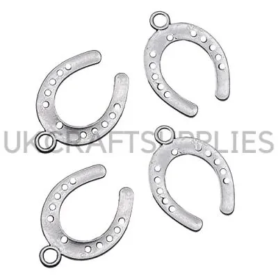 Tibetan Silver Horse Shoe Charms 30mm Jewellery Craft Beading Good Luck UK • £0.99