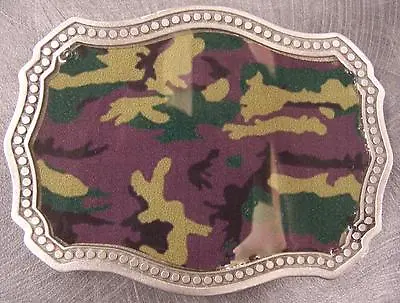 Pewter Belt Buckle Camouflage Free Form Military NEW • $19.99