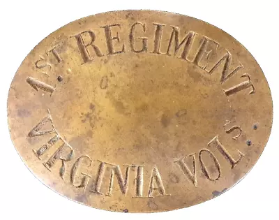 Civil War Confederate Virginia Belt Plate Buckle • $2200