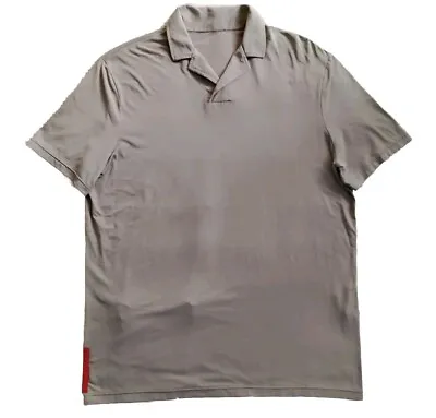 Prada Milano Vintage Gray Color Red Tab 1/4 Colar Polo Shirt Size XL  • $59.95