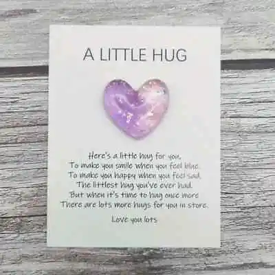 Purple Heart Pocket Hug For Loved Ones Keepsake Gift Mini Heart Pocket Hug Love • £3.99