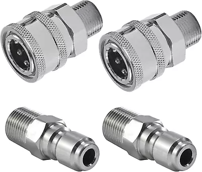 Pressure Washer Quick Connect 3/8 Inch Fittings Adapter Set Male Thread 4 Pieces • $22.21