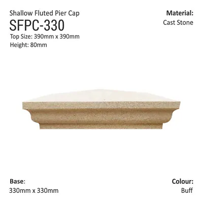 Shallow Fluted Pier Cap 330mm X 330mm 3 Colours Free UK Mainland Delivery • £59.99