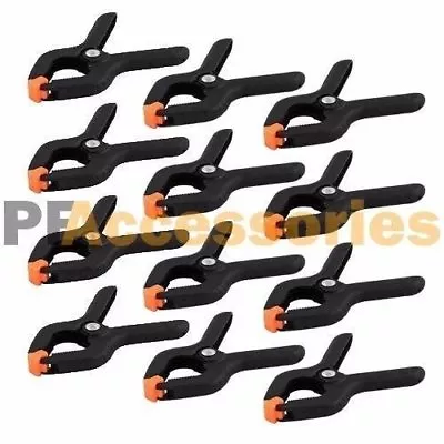 12 Pcs 2.7  Inch Mini Plastic Spring Clamps Tips Tool Clip 1  Jaw Opening • $8.89