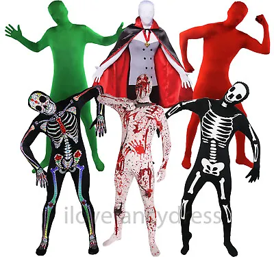 Halloween Skinsuits Mens Fancy Dress Costume 6 Styles Bodysuit Zentai Skin Suit • £16.29