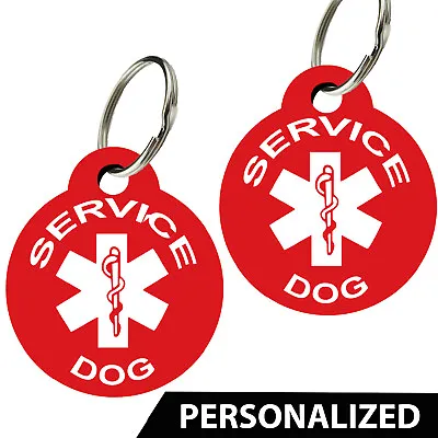 $4.95 • Buy Service Dog ID Tags - Pet Tags, Dog Tags, Personalized (Set Of 2)