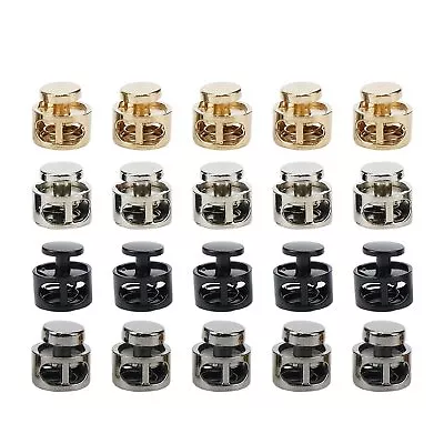 20Pack Metal Round Stoppers Toggle Double Hole String Cord Locks Mini Alloy S... • $16.22