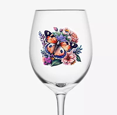 £4.99 • Buy X10 Floral Butterfly -Vinyl Decal Stickers-Art/Sticker-Wall/Window/Book-00529