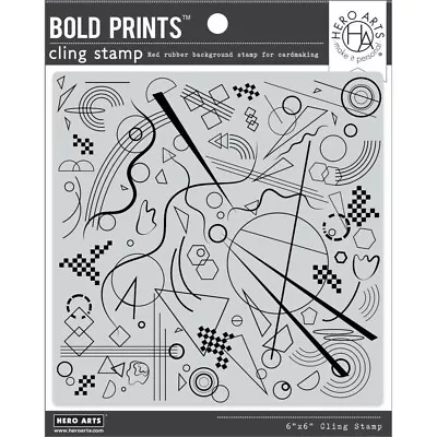 Hero Arts  ABSTRACT EXPRESSIONIST  Background Cling Bold Prints Stamp 6 X6  2022 • $10.95