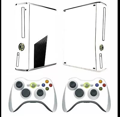 XBOX 360 Slim White Decal Skin Sticker Cover Wrap  • £12