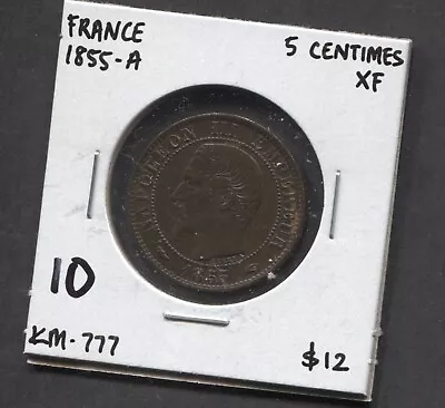 1855(A)-France-5 Centimes-XF-KM-777 • $4.99