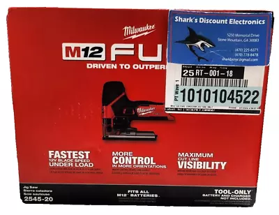 Milwaukee M12 FUEL Jig Saw 2545-20 Brushless Tool Only Jigsaw - NEW - FREE SHIP • $154.99