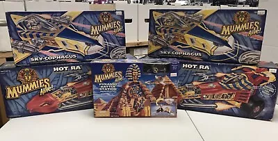 Mummies Alive Lot Pyramid Battle Station Sky-Cophagus X2 Hot Ra X2  Kenner 1997 • $379.99