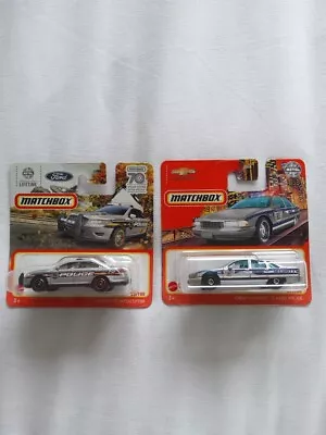 2 X Matchbox Police Cars Chevy Caprice & Ford Interceptor New & Sealed • £8.50