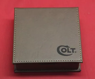 COLT Firearms Leather Box Case  	4 3/4  X 4 3/4  X 1  3/4  • $39.99