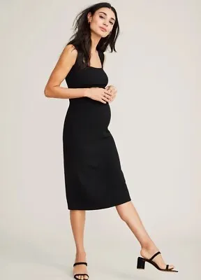 Hatch Collection Maternity Women's THE JANELLE DRESS Black $198 New • $59.40