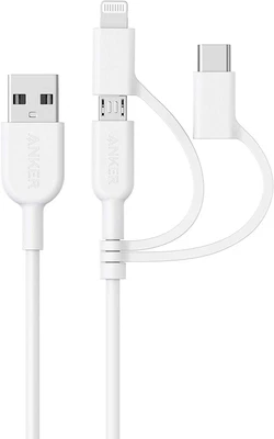 $23.29 • Buy Anker Powerline II 3-in-1 Cable, Lightning/Type C/Micro USB Cable For IPhone NEW
