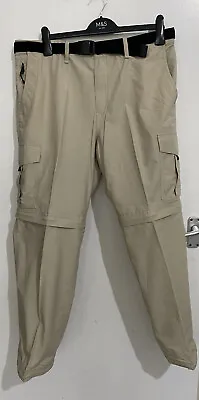 £19.99 • Buy Marks And Spencer M&S Stormwear Zip Off Trekking Belted Cargo Trousers W36” L29”