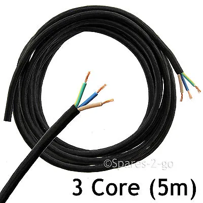 £9.52 • Buy 5 METRE Steam IRON CABLE Mains 3 Core Flex Cord Plug Lead 5m Black