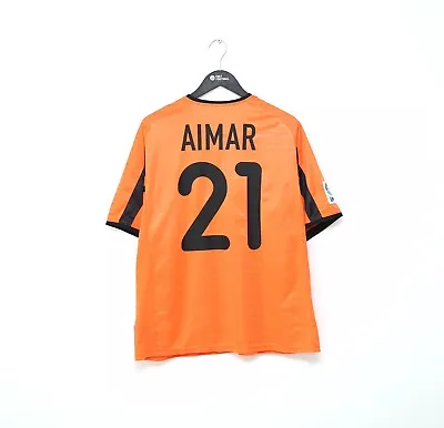 2001/02 AIMAR #21 Valencia Vintage Nike Away Football Shirt Jersey (L) • £84.99