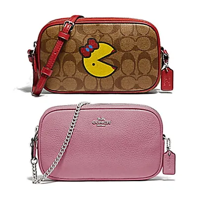 Coach Crossbody Pouch/in Signature Canvas With Ms. Pac-man • $119.98