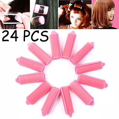 24pcs Soft Sponge Hair Curlers Foam Hairdressing Kits Styling Wave Rollers Tool • £4.99