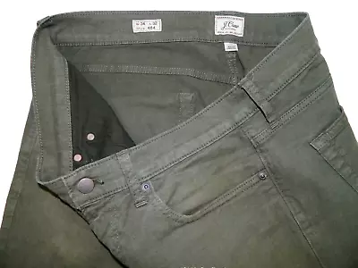 J.Crew 484 Slim Straight Stretch Darker Green Jeans Tag & Measured Size 34x32 • $26.68