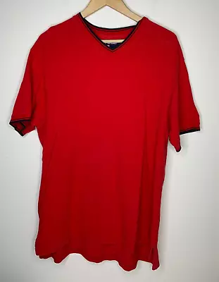 Polo Sport Ralph Lauren Shirt Men XL Red Cotton Thermal Waffle Knit V-Neck • $19.95